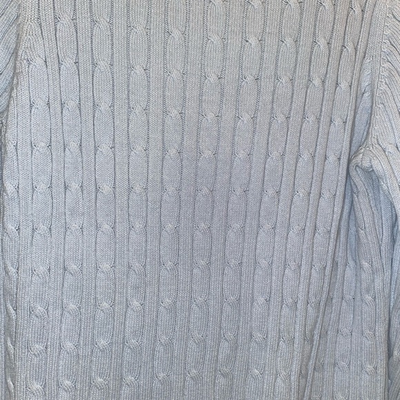 Light Blue St. John’s Bay Classic Cable Knit Sweater - Picture 6 of 8